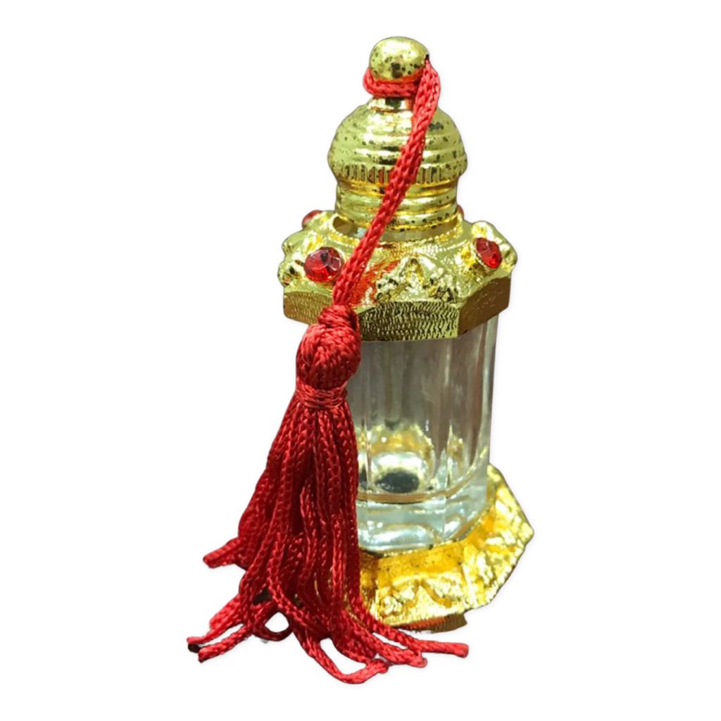 glass and metal with red tassle